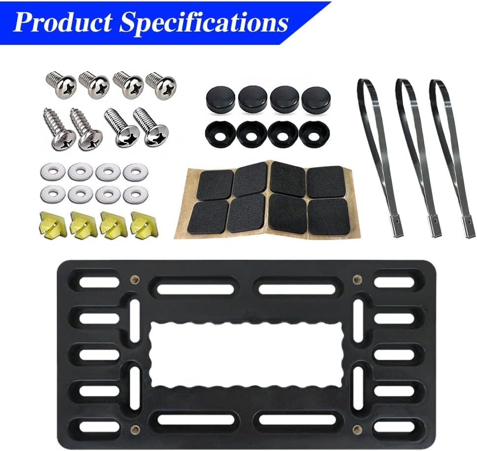 Kit de montaje de placa de matrícula delantera y adaptador universal para parachoques 6