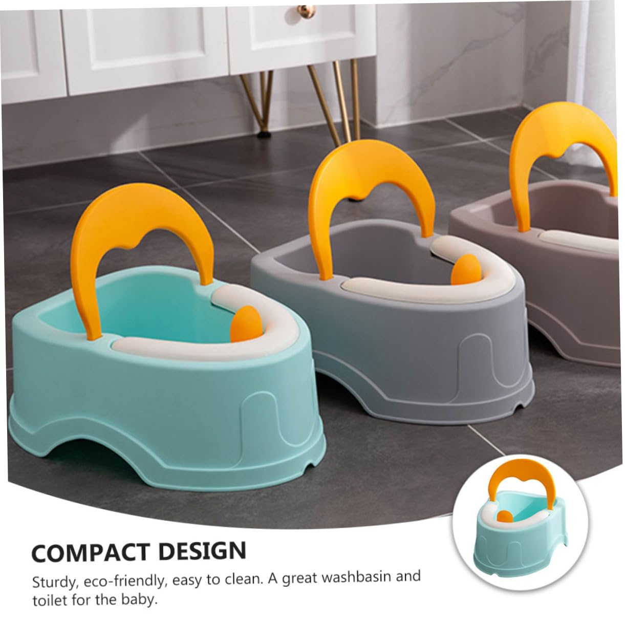 Inodoro Pequeño Infantil Azul de Pp y Pvc, Diseño Compacto