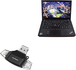 BoxWave Smart Gadget Compatible with Lenovo ThinkPad P14s (20S4) - AllReader SD Card Reader, microSD Card Reader SD Compact USB - Jet Black
