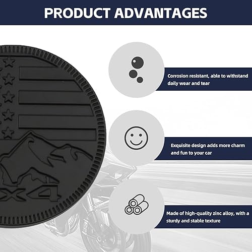 Miniatura 6 de CONGCONG Emblema para Jeep Emblem babge Snow Mountain Emblem 4 × 4 Insignia automotriz de metal diseñada específicamente para el Jeep Wrangler