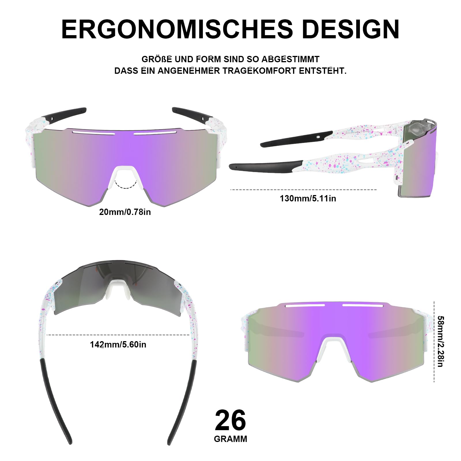 Gafas de Sol deportivas polarizadas Gafas de sol a prueba de polvo a prueba de viento antireflejo antiniebla Gafas de Ciclismo para Hombres y Mujeres