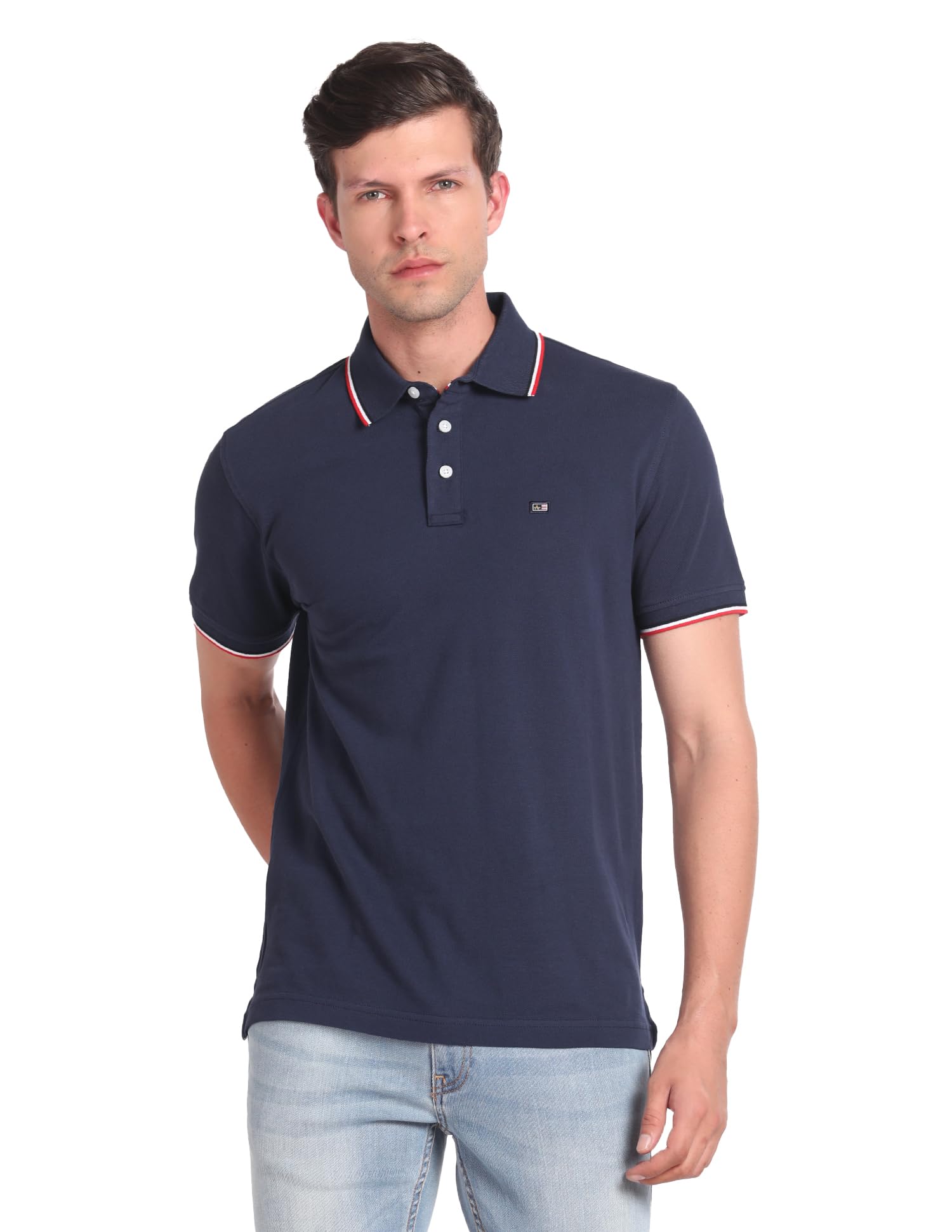 arrow Sport Men Regular fit Cotton Solid Short Sleeves Polo Shirt-picture-28