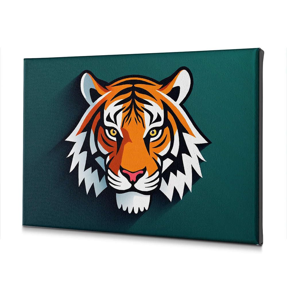 Toile tigre salon 40 x 60 cm pour habiller un mur au-dessus d'un canape