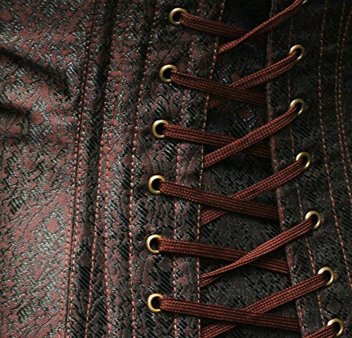 Bslingerie® Gothic Punk Heavy Duty Brown Faux Leather Steel Boned Underbust Corset (Xl, Brown) #TOP3