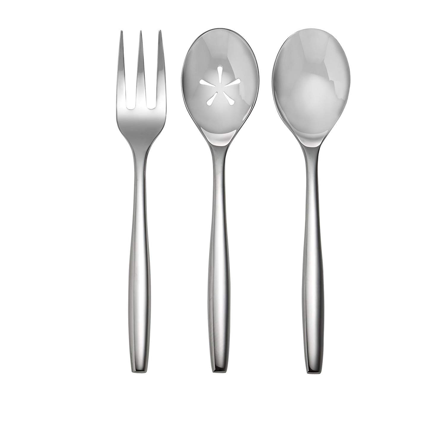 Nambe Aidan 3Piece Hostess Set 18/10 Stainless Steel Flatware Serving Fork And