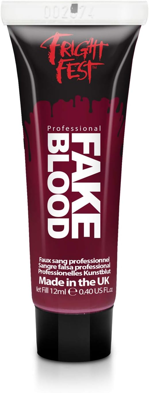 Fake Blood Gel 12ml by Fright Fest– SFX makeup looks great with face blood, liquid latex, white face paint, black face paint, scar wax and spirit gum