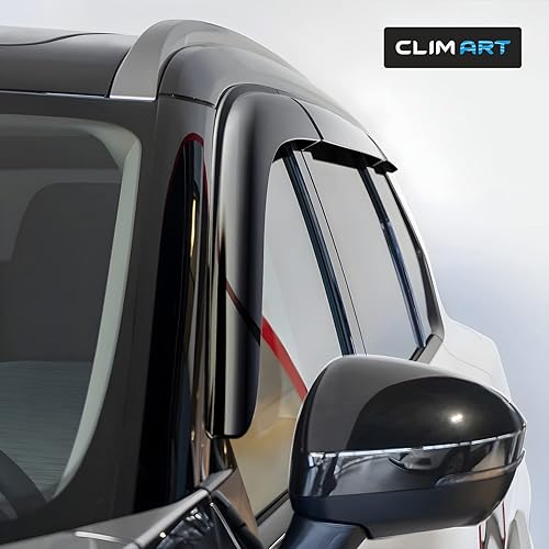 Miniatura 2 de CLIM ART - Deflectores de lluvia increíblemente duraderos para Nissan Rogue 2021-2026, deflectores de ventana originales con cinta adhesiva,