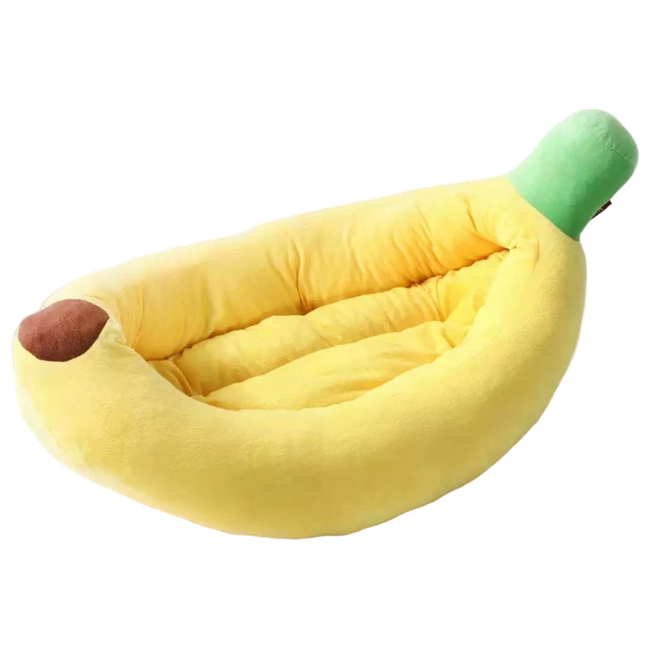 Lit banane apaisant pour chat et petit chien avec peluche ultra douce