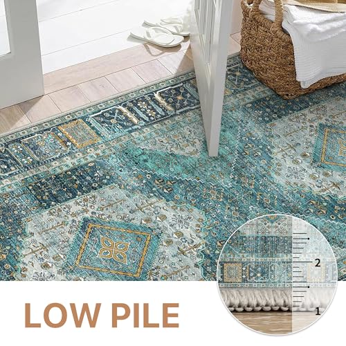 GENIMO 2x10 Non Slip Hallway Runner Rug, Machine Washable, Thin & Low Pile Lightweight for Kitchen, Laundry, Entryway, Bedroom & Living Room