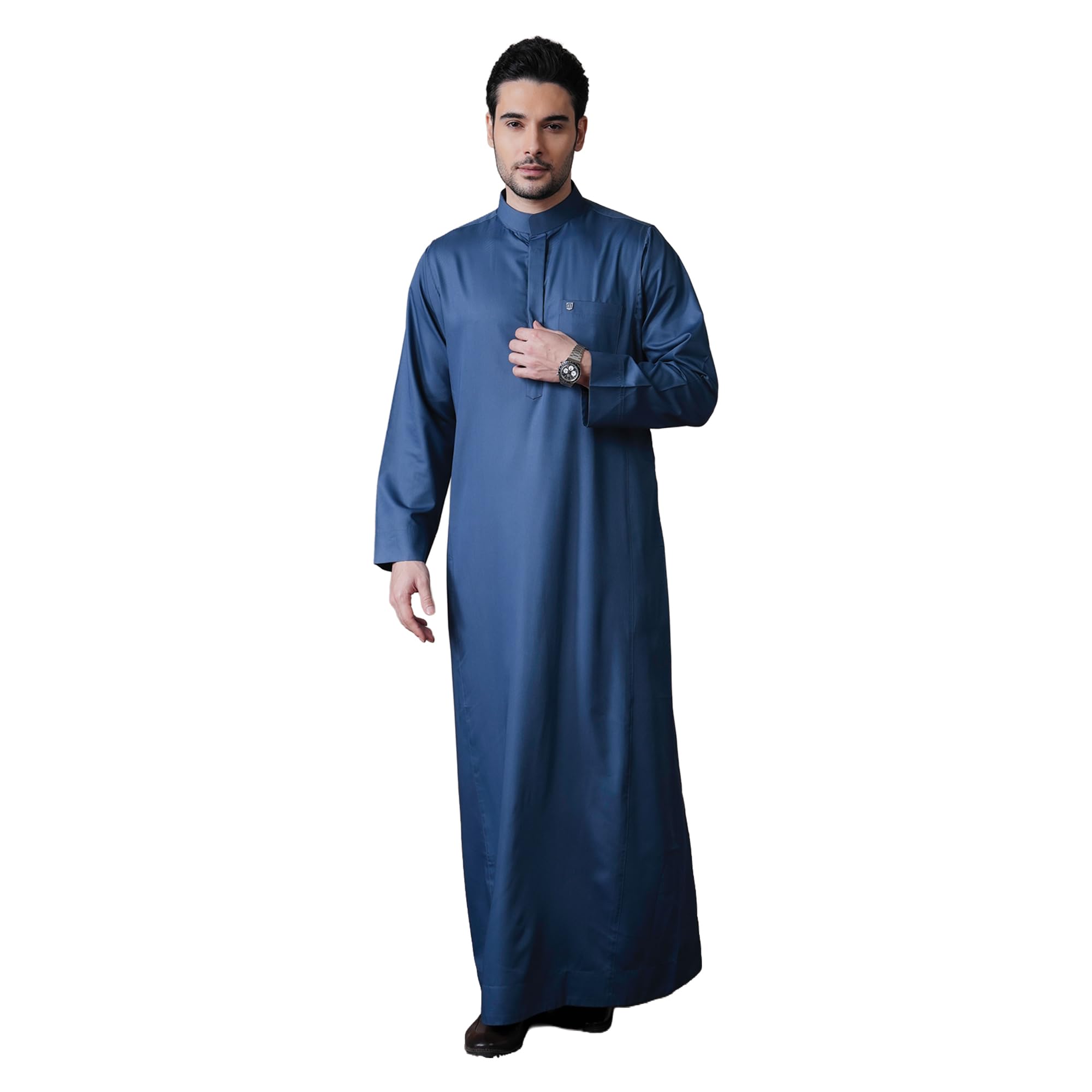 mashroo Kurvig Saudi 2.0 Blue Jubba Thobe for Men-picture-18