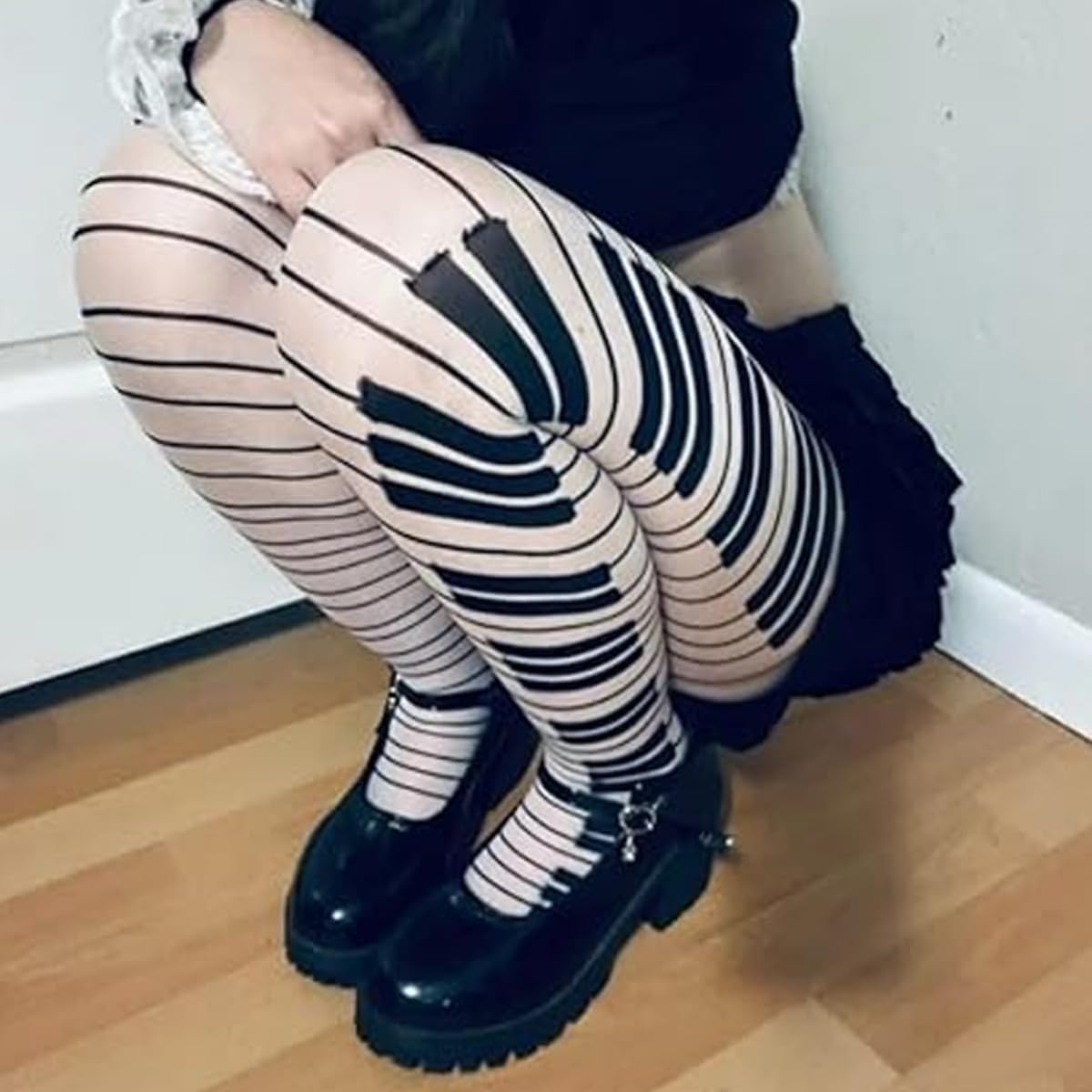 Piano Tights - Funky Patterned Stockings, Y2K Women Sexy Piano Key Stockings, Ultra Thin Transparent Pantyhose