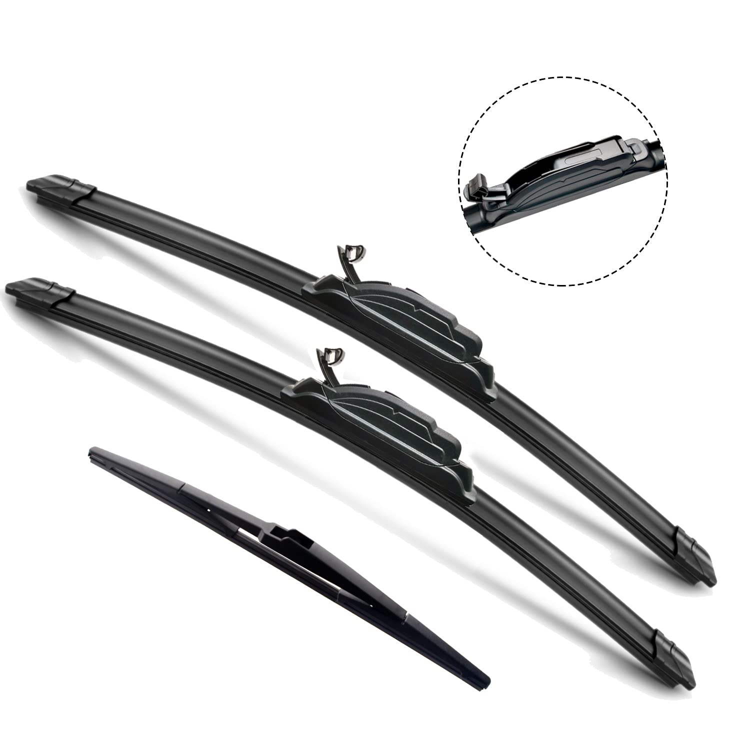 3Pcs for Hyundai Tucson Windshield Wiper Blades 2016 2017 2018 2019 2020 2021 Hyundai Tucson, 2007-2012 Mazda CX-7, Original Equipment Automotive Replacement Wiper Blades - 26"/16"/14A" (Set of 3)