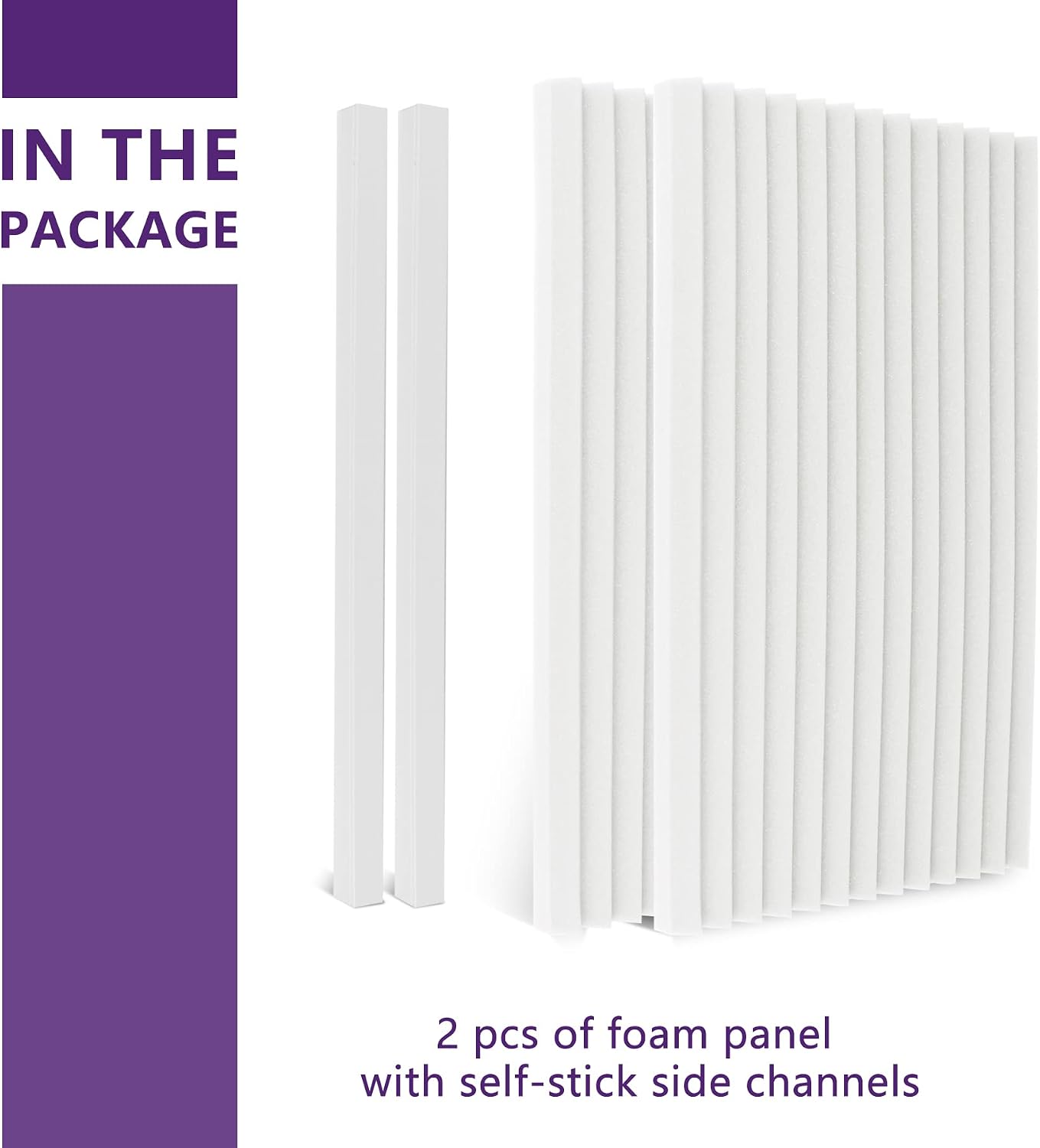 Mxclimate Window Air Conditioner Foam Insulation Panels,Window AC Side Panel Kit,Summer and Winter Heat and Draft Insulating.2 Pack,White,17in High x 9in Wide x 7/8in Thick