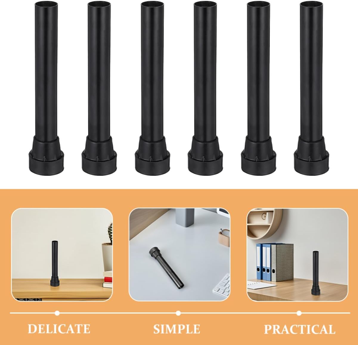 Totority 6pcs Non-Slip Trampoline Leg Tubes Replacement Parts Fit Stainless Steel Foot Pads for Enhanced Stability and Durability Trampoline Tube Accessories