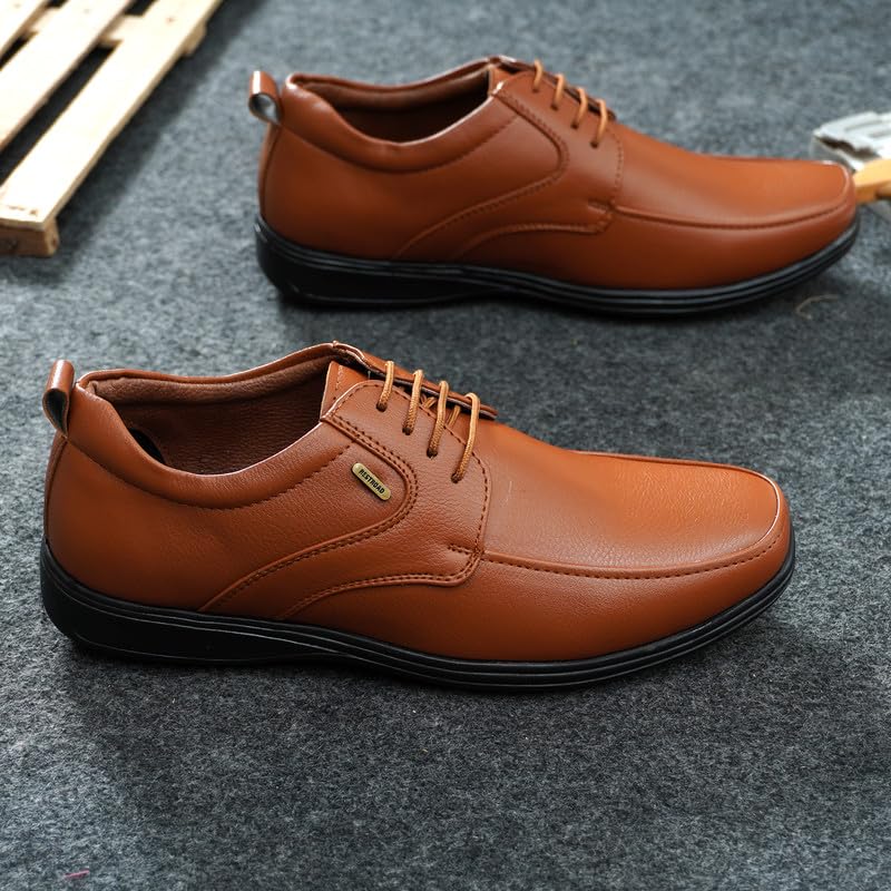 Image of Restroad Men's Formal Shoes | Synthetic Leather Lace-Up Office Wear Shoes for Men