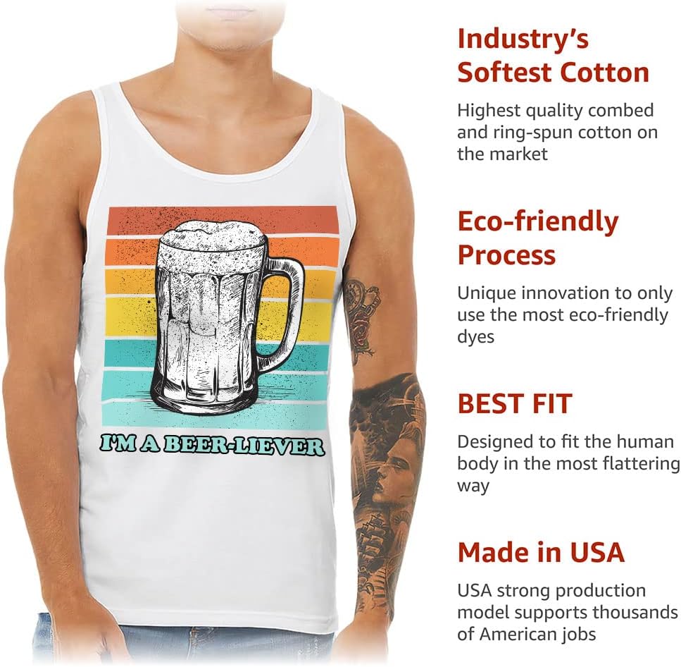 Beer Design Tank - Retro Design Workout Tank - Themed Jersey Tank