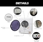 Panda 110V Séchoir portable électrique, 1.5 cu.ft (100% Correspondance pour 1.0 laveuse cu.ft), tambour en acier inoxydable, lave-linge compact – Idéal pour les Appartements, Dorms & Petits espaces