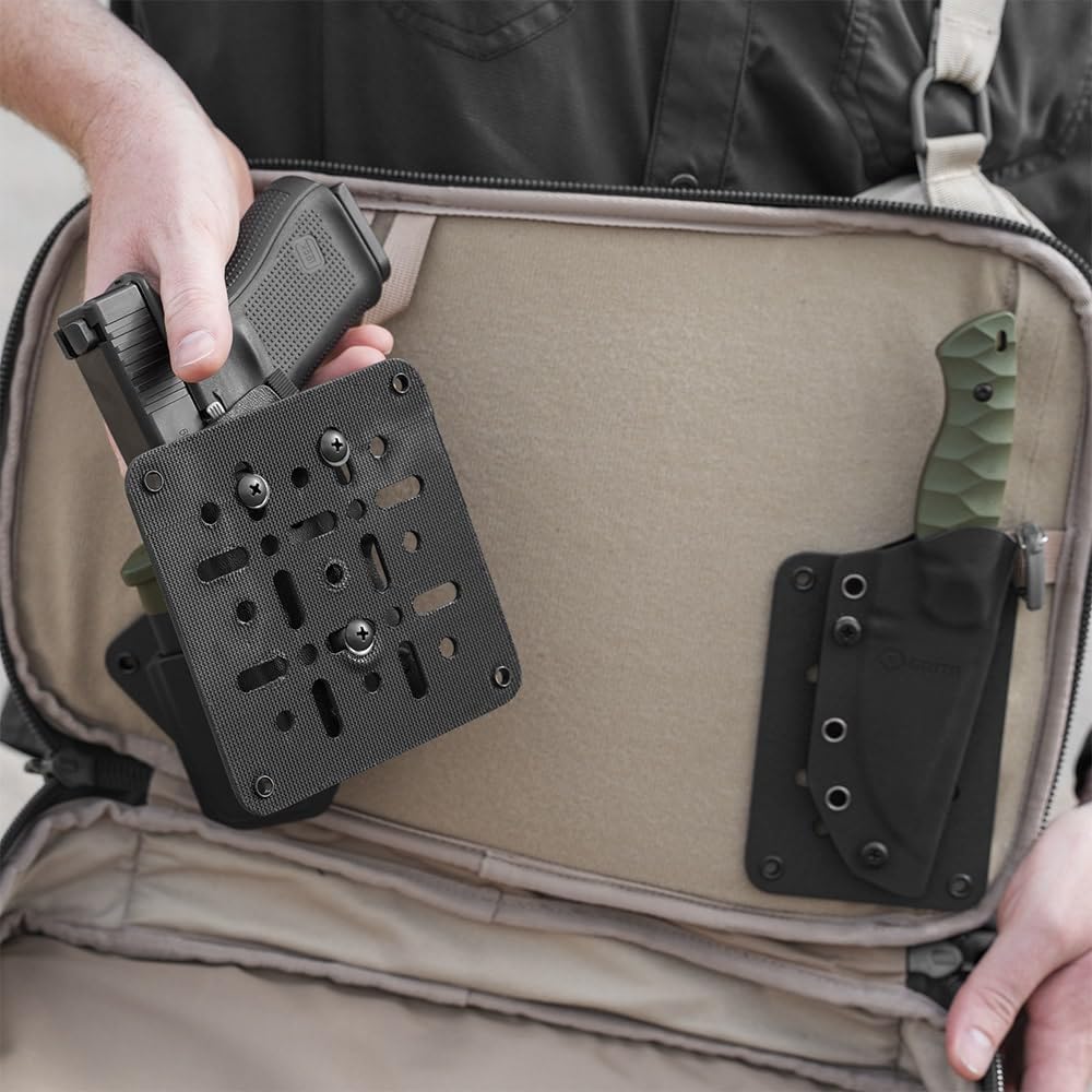 GRITR Kydex Hook & Loop Multi-Size Panel Package for Holsters, EDC Organizers for Military Gear & Tactical Equipment, Rigid Hook and Loop Panel Backpack Inserts