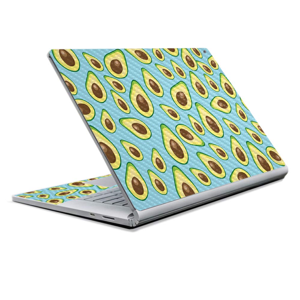 MightySkins Carbon Fiber Skin for Microsoft Surface Book 2 13" (2017) - Blue Avocado,Protective, Durable Textured Carbon Fiber Finish,Easy to Apply, Remove, and Change Styles,