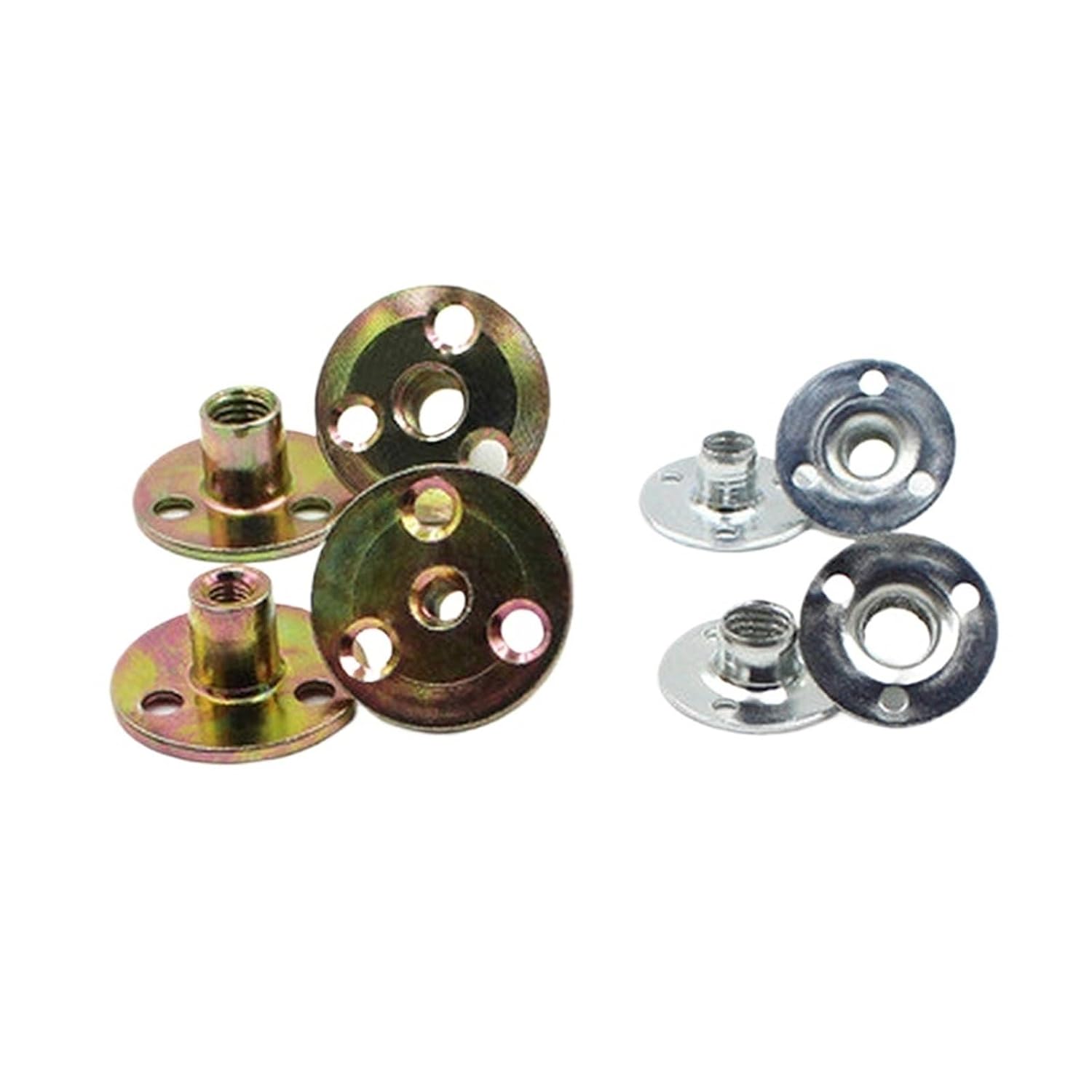 10pcs Carbon Steel Flange Coupling with M6 M8 M10 Thread Zinc Plating Three Hole Lock Nut Furniture Fastener (Color : 10pcs, Size : M6 2.5mm)