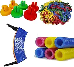 Kit de Renovação para Cama Elástica 1,40m – 6 Isotubos e Ponteiras + Rede + Protetor de Molas