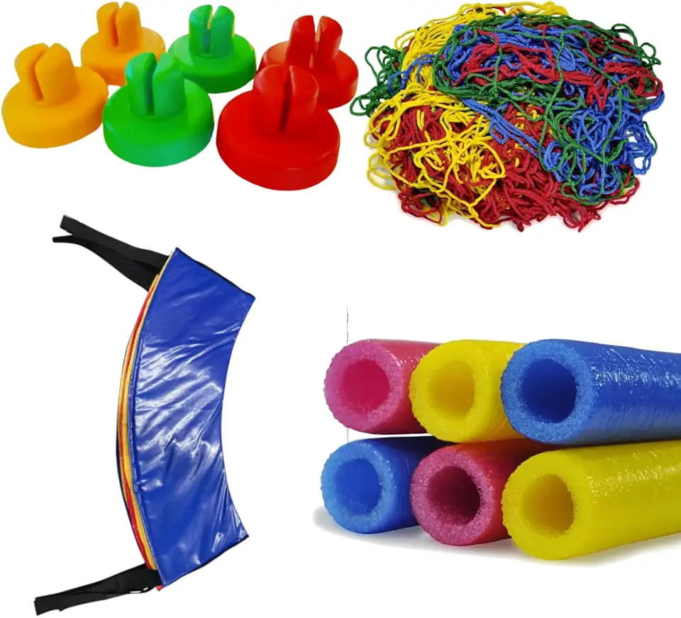 Kit de Renovação para Cama Elástica 1,40m – 6 Isotubos e Ponteiras + Rede + Protetor de Molas