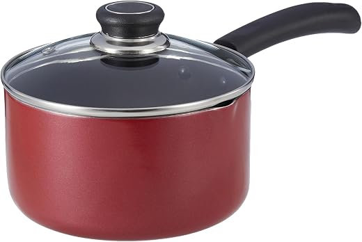 Amazon Brand - Solimo Aluminium Saucepan with Glass Lid | Non-Stick | Induction Base| Gas Stove and Induction Compatible |...
