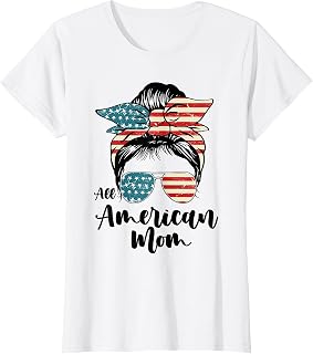All American Mom 4th of July Mother USA Cute Girl Women T-Shirt