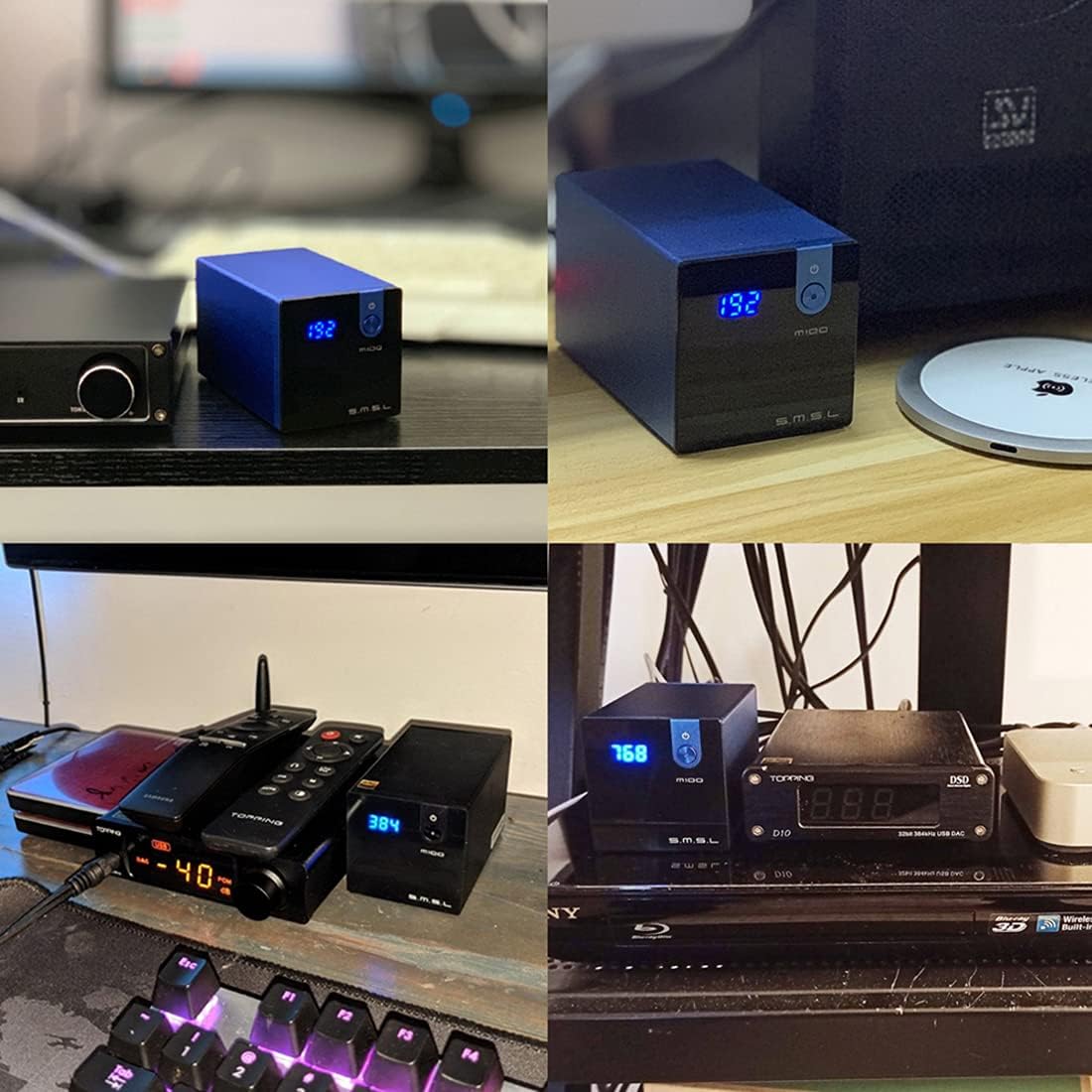 Flash Deals - 80% OFF SMSL M100 USB DAC AK4452 DSD512 32Bit/768kHz Coaxial Optical OTG Input AUX Power Hifi Audio Decoder (Black)