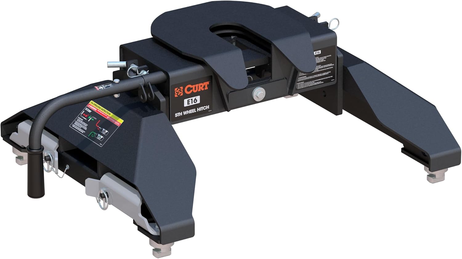 CURT 16061 E16 5th Wheel Hitch, 16,000 lbs, Compatible with Select Silverado, Sierra 2500, 3500 HD, 8-Foot Bed Puck System