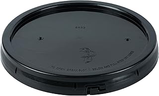 Restaurantware-LID ONLY: Clean Tek Professional 12.75 Inch Bucket Lid, 1 Cover With Tear Tab And Gasket - Pail Sold Separately, Fit 3.5 And 5 Gallon Bucket, Black Plastic, Ideal For Dry Pet Food