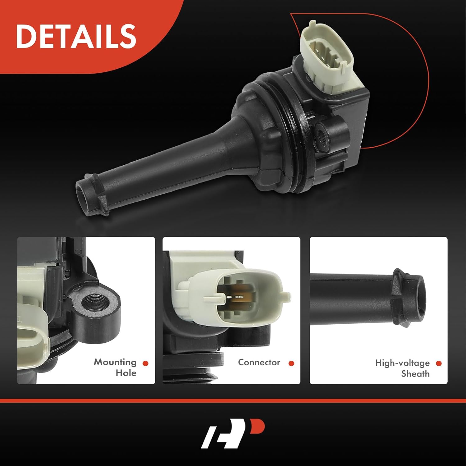 A-Premium Ignition Coil Pack Compatible with Volvo C30 2007-2013 C70 2006-2013 S40 2004-2012 S60 2004-2016 V50 2005-2011 V60 2015-2016 V70 XC60 2.4L 2.5L 5-PC Set