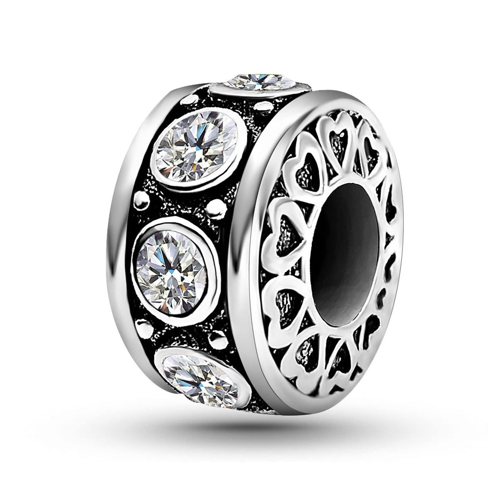 Kunbead January December Birthstone Birthday Heart Bead Charms