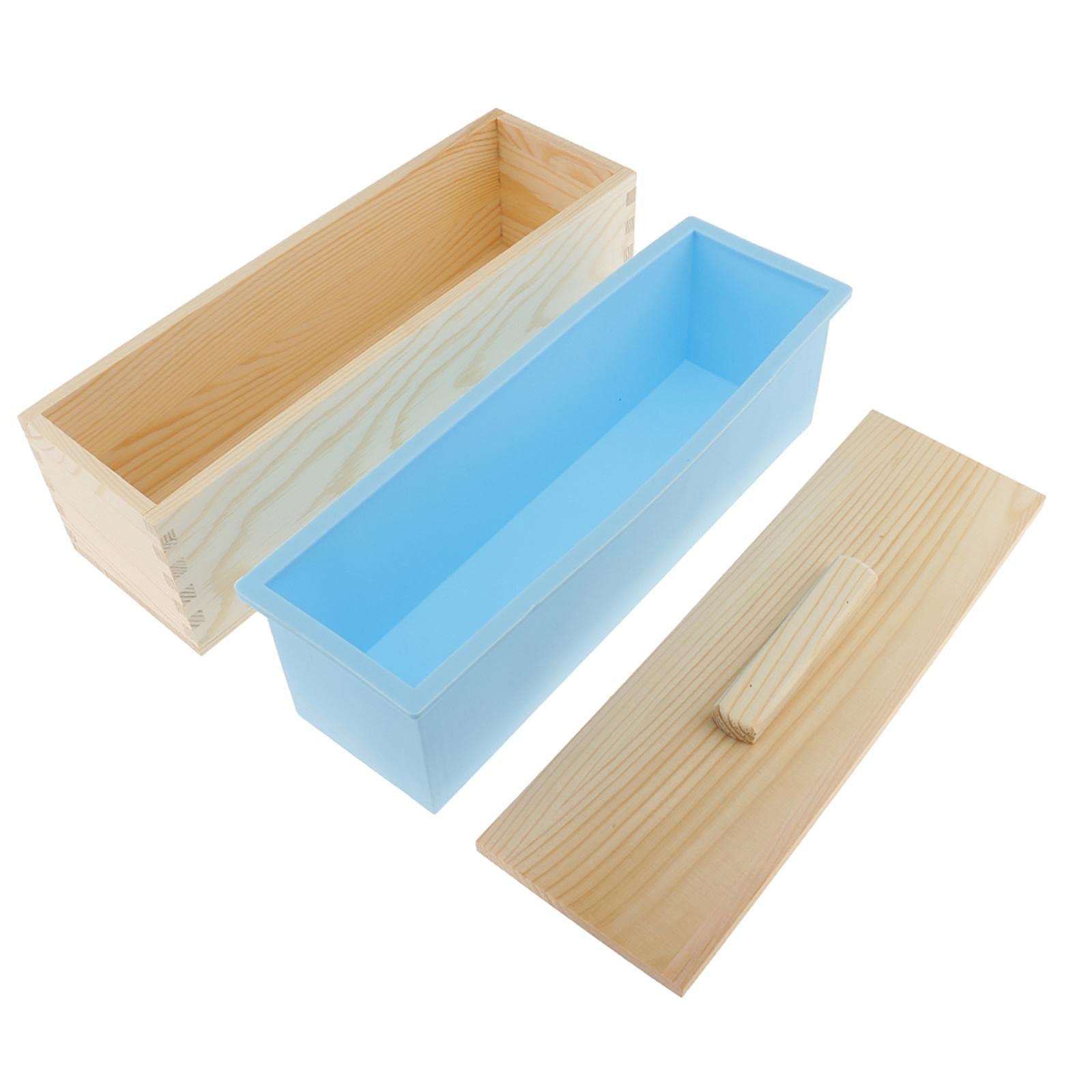 F Fityle Moules à DIY en Silicone Rectangulaires Porte- pour, Bleu, 1200mL
