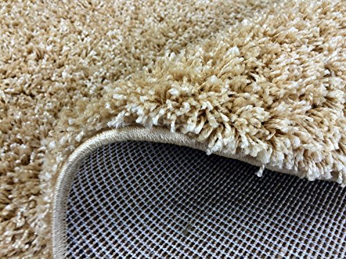 Shaggy Collection Solid Color Shag Area Rugs (Beige (Champagne), 3'3"X5') (4082) #TOP2