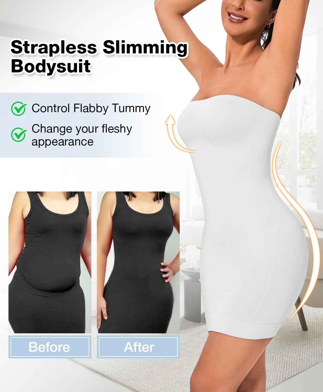 Vêtement galbant sans bretelles pour femme - Robe gainante pour femme