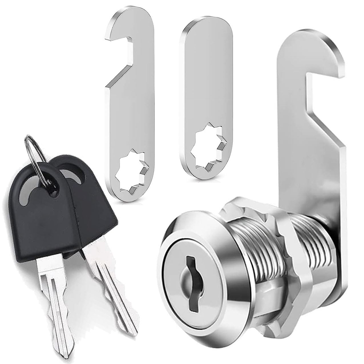 Litensh Cerradura de buzón de seguridad de 5/8 pulgadas, 16 mm,cerradura de leva de cajón de gabinete, cerraduras de armario de puerta de caja de herramientas con llaves