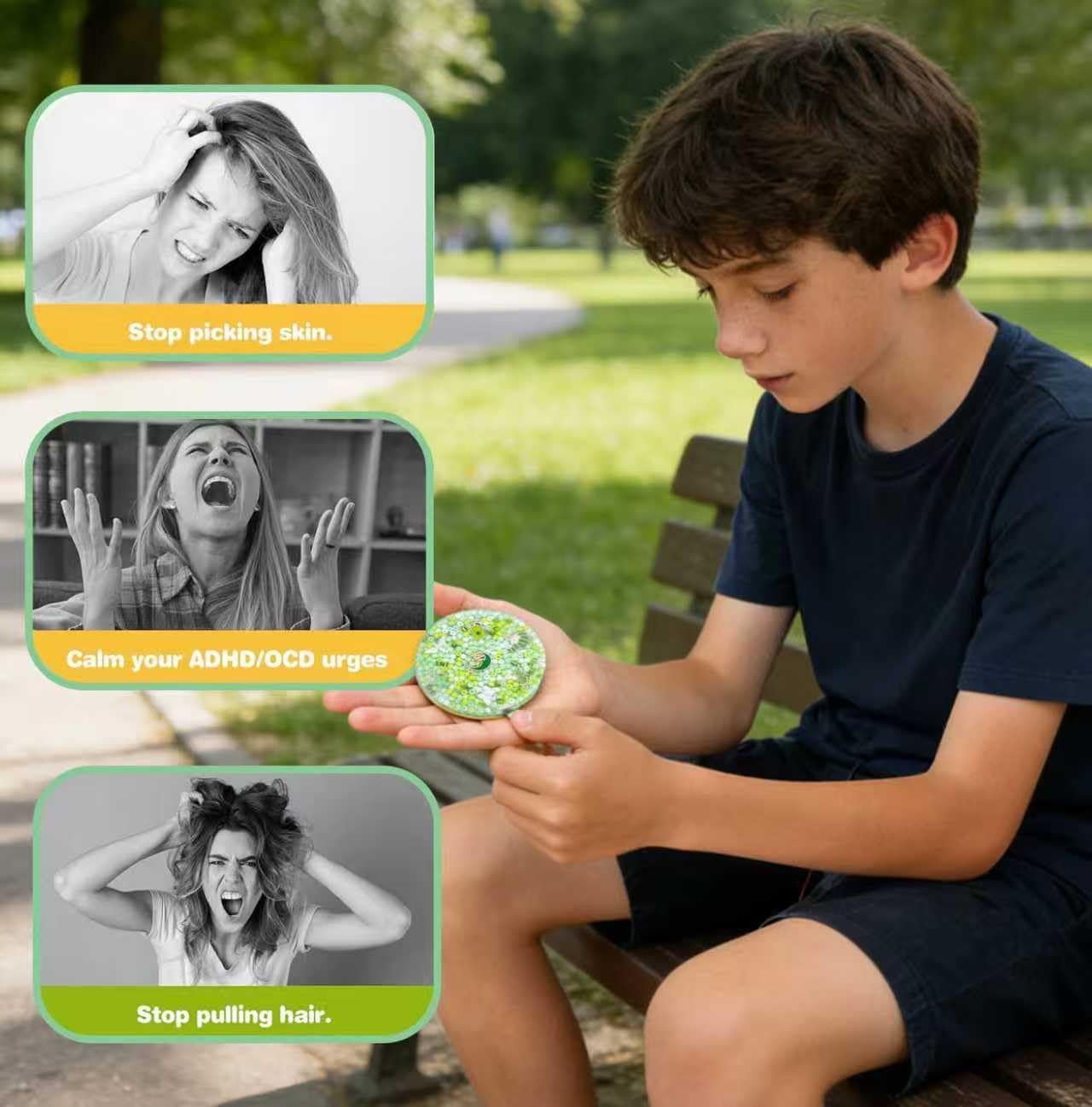 2pcs Skin Picking Fidget Toys for Dermatillomania, Trichotillomania Fidget Toys, Durable Picky Fidget Pad, Picking Pads for Anxiety