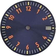 Wikene Watch Replacement dial 28.5MM Green Luminous Watch Dial Single Calendar Watch Faces Watch Modification Accessories for NH35/For NH36/4R/7S Movement