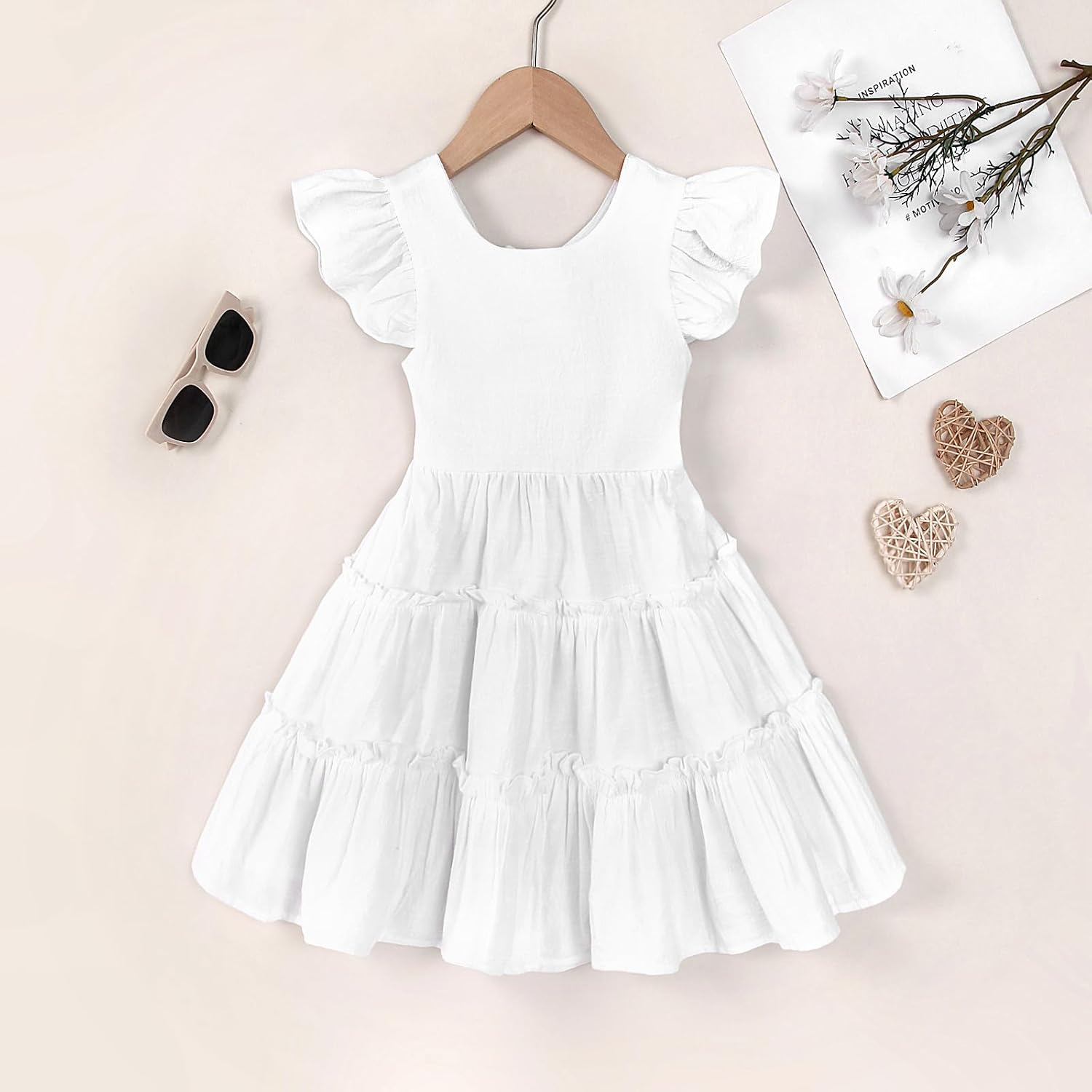 Toddler Girls Dress Ruffle Backless Sleeveless Kids Casual Party Dresses Summer Beach Sundress - Image 7