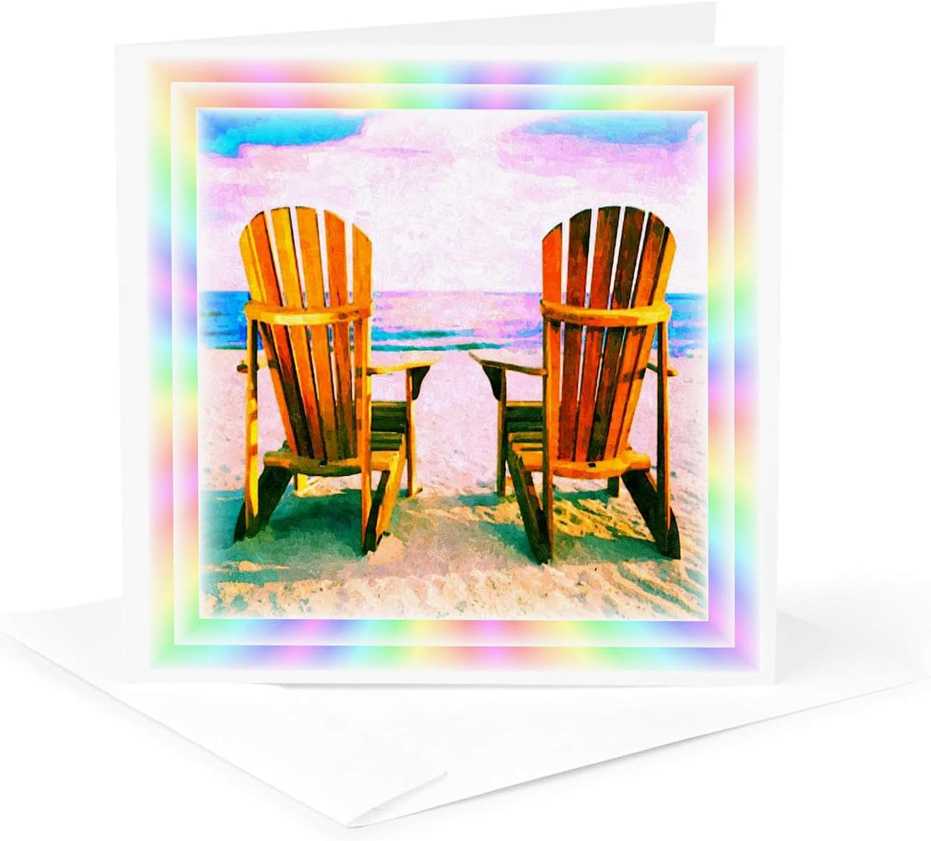 3dRose Adirondack Chairs - Greeting Cards, 6 x 6 inches, set of 12 (gc_24099_2)