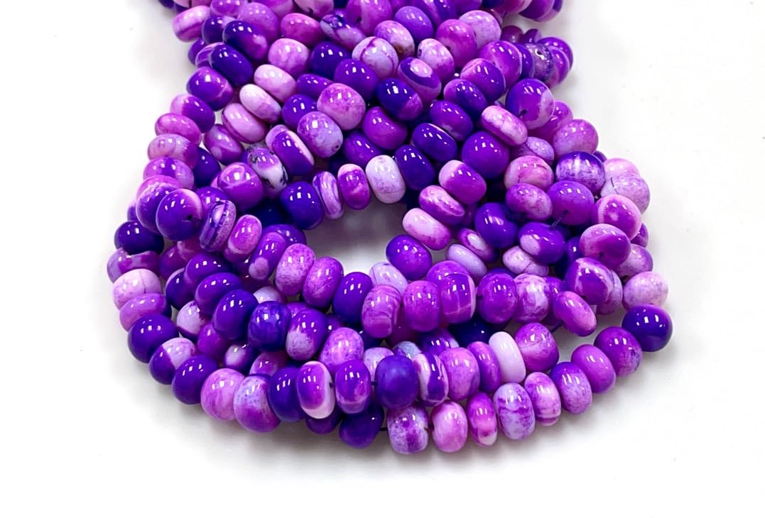 Pretty Purple Shaded Opal Smooth Rondelle Shape Beads, 9mm-10mm Opal Rondelle Gemstone Beads, AAA Quality Opal Bead Jewelry Making Craft