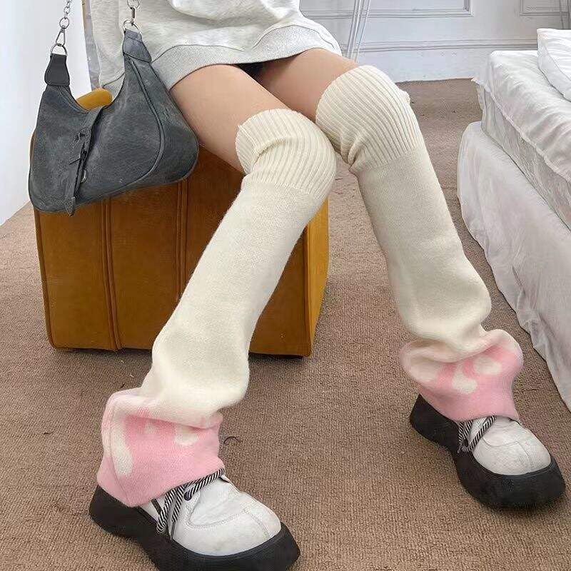 WODECASA Womens Lolitas Long Socks Y2K Flame Flared Leg Warmers Japanese Kawaii Accessories Booties Socks Winter3