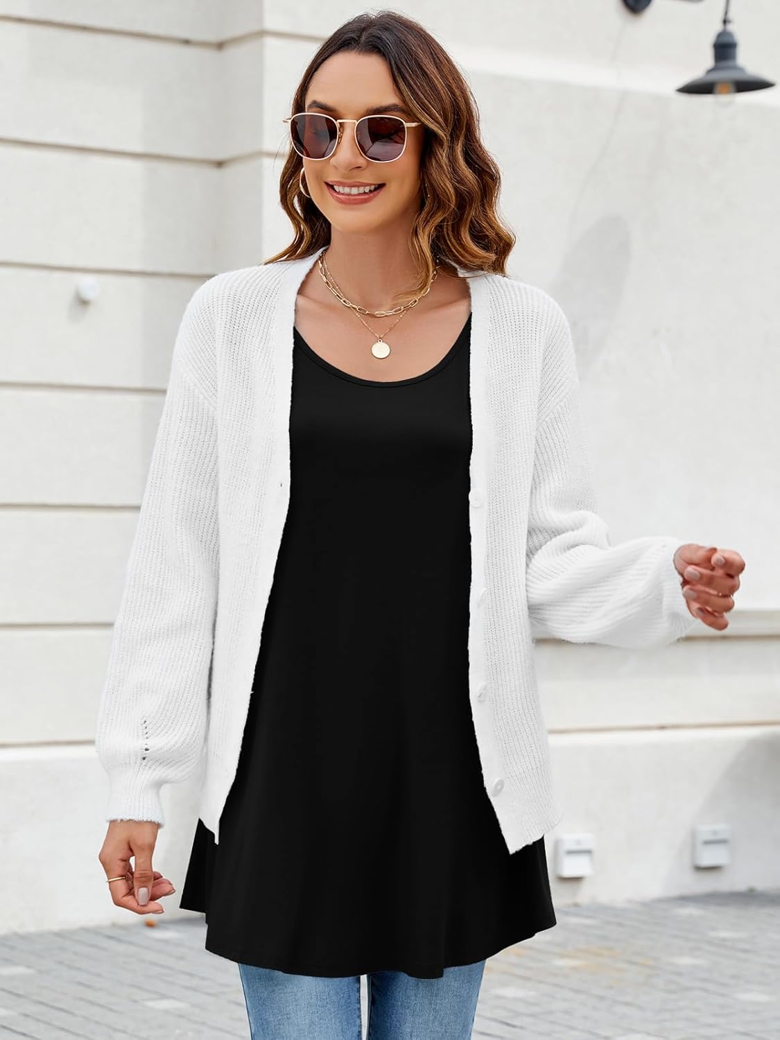 ZENNILO Women Casual Loose Fit Swing Flare Tunic Tops Basic Plus Size Flowy Shirt - Image 6