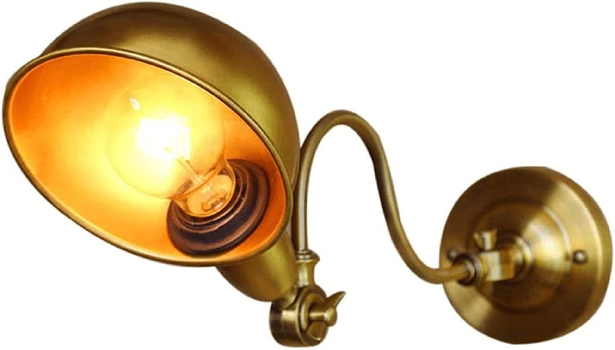 Lumière murale industrielle réglable en métal dorée pour salon et couloir