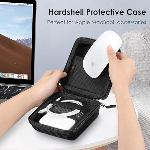 Miniatura 4 de FINPAC Funda rígida para cargador de MacBook, pequeña bolsa organizadora electrónica para adaptador de corriente MacBook, bolsa portátil de