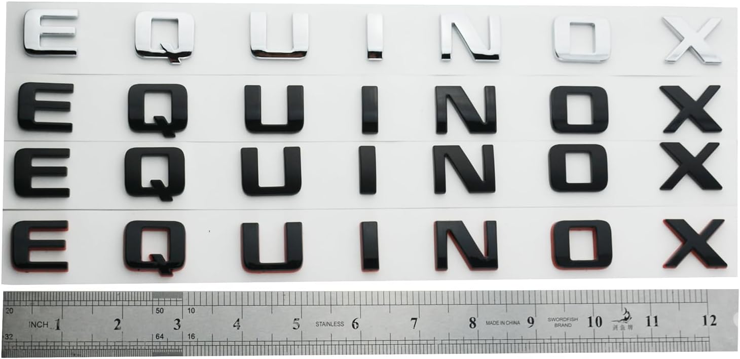 2X Equinox Front Door Nameplate Letter Logo 3D Badge Emblem Sport Replacement for Equinox (Chrome)