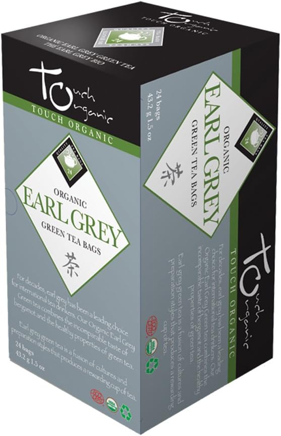 Touch Organic Tea, Earl Grey Green, 24 Count (Pack of 72)