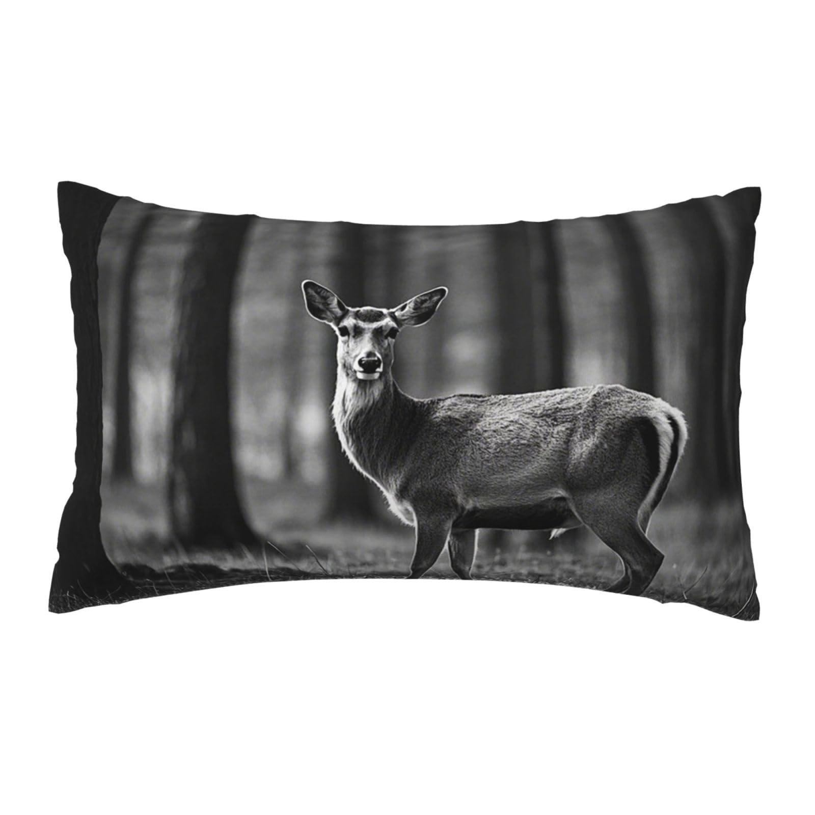 FodPand Luxury Velvet Pillow Cases 12 x 20 inch Super Soft Decorative Throw Pillow Covers - Forest Deer Wildlife Pillowcases Modern Lumbar Cushion Cases for Couch Sofa Bed Pillow Shams