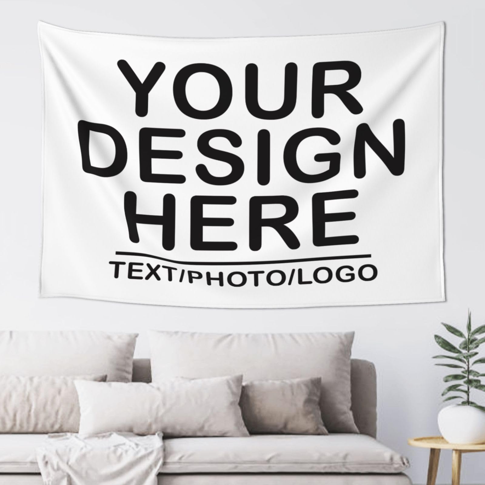 Xenorith Custom Tapestry，Personalised Poster Design Your Add Text Logo Photo，CUSTOM Tapestries ，Wall Hanging Art Decor for Photo backdrop，Wedding banner，Family，Birthday Gifts 229 cm x 152 cm